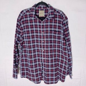 Blue Harbor Red White Blue Plaid Long Sleeve Button Up Shirt XXL